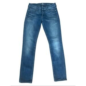 7 For All Mankind Jeans Women’s Size 25 Dark Wash Straight Leg Mid Rise Denim